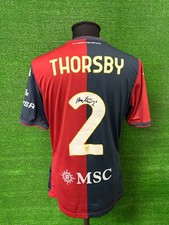 Maglia Genoa THORSBY COA Match Worn Shirt Vs Sampdoria Signe Washed No Indossata