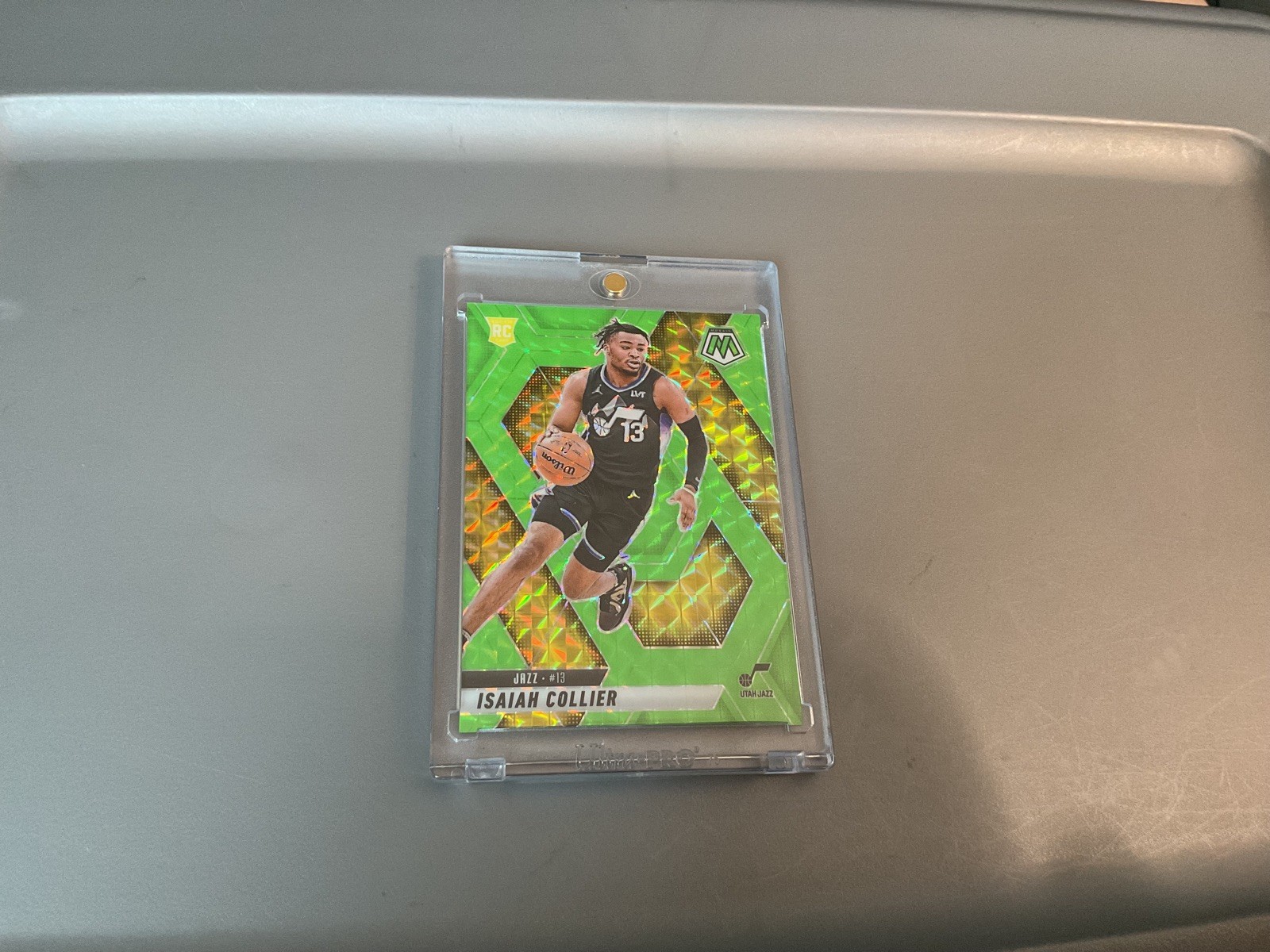 2024-25 PANINI MOSAIC ISAIAH COLLIER #222 RC GREEN FLUORESCENT PRIZM SSP# 10/10