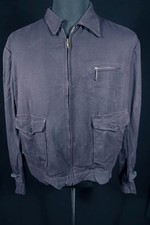 Collectable Vintage 1940's Blue Herringbone Gabardine Jacket Size L Exc Cond