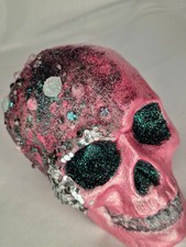 handmade halloween jeweled skull decorations