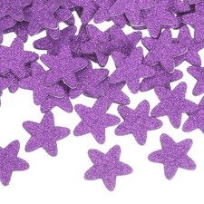 200 Pcs Glitter Foam Stickers Star Shapes Craft Foam Stickers, Purple