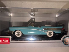 Sun Star 10062 1:43 Die Cast Teal & White 1958 Buick Special Convertible