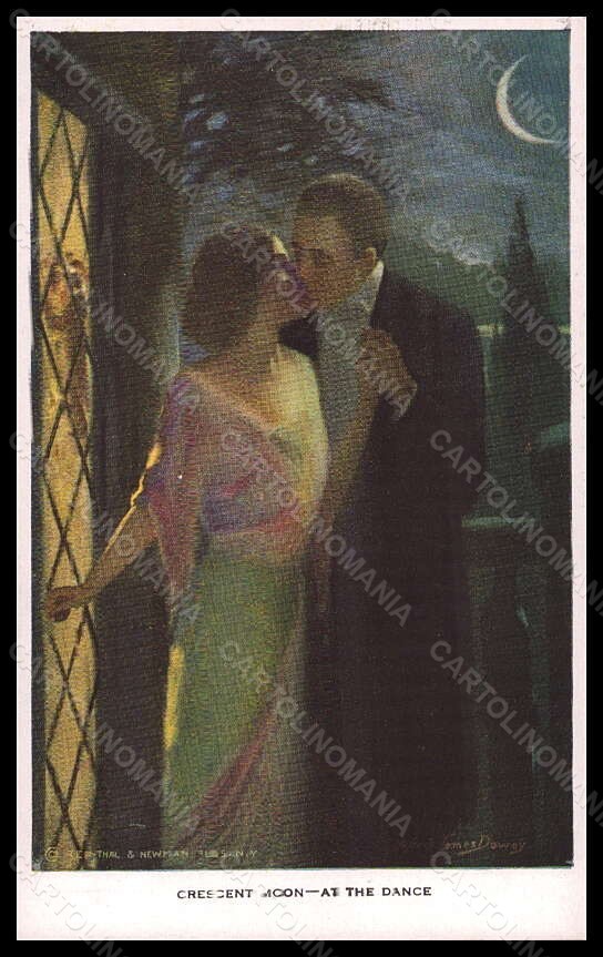 Artista Firmato A. J. Dewey Romantica Coppia Mezzaluna Reinthal 462 pz VK6070