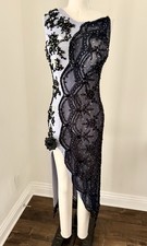 Black Latin Rhythm Competition Dress, New , Medium