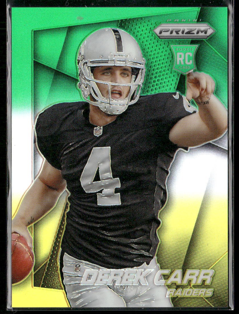 2014 Panini Prizm #257 Derek Carr Neon Green Yellow