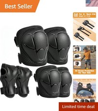 Kids Protective Gear Set, Knee and Elbow Pads with Wrist Guards for Ages 3-8 ...