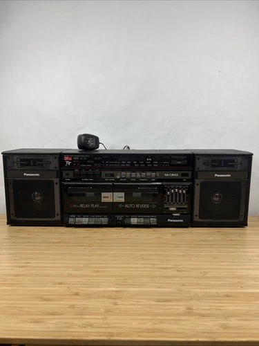Vintage Panasonic RX-CW43 Boombox AM/FM Radio Dual Cassette Tested– 1 Deck Works