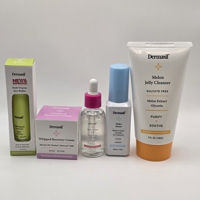 Dermasil Skin Care Set - Melon Jelly Cleanser, Eye Roller, Serums, Cream