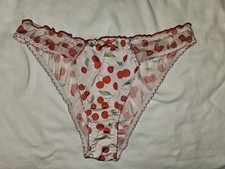 Vintage Girly Cherry Bikini Panties. Size Large