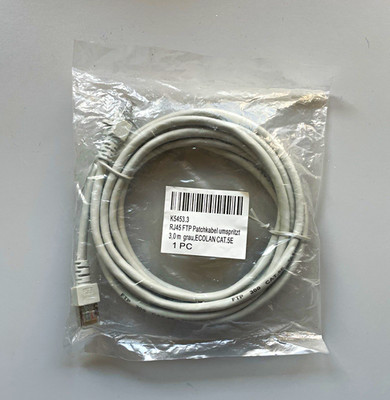 ECOLAN RJ-45 FTP Ethernet Patchkabel Cat 5e 3,0 m Rundkabel Grau K5453.3
