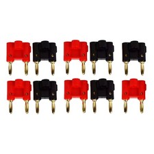 A10PCS Dual Banana Plugs Screw Type 4mm Gold Plated for Speaker Wire Cable