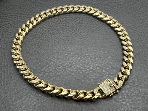 14K Gold Plated Cuban Link Iced CZ Clasp Heavy Chunky Chain Necklace 12MM 17”