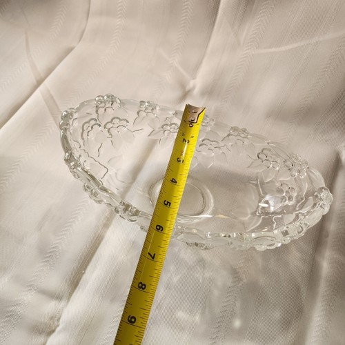 Mikasa Walther Crystal Fruit Bowl Raised Flowers Frosted Leaves West Germany - Picture 19 of 22