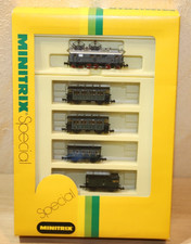 Minitrix 11082 Zug Set, E-Lok, 5x Waggons, Spur N