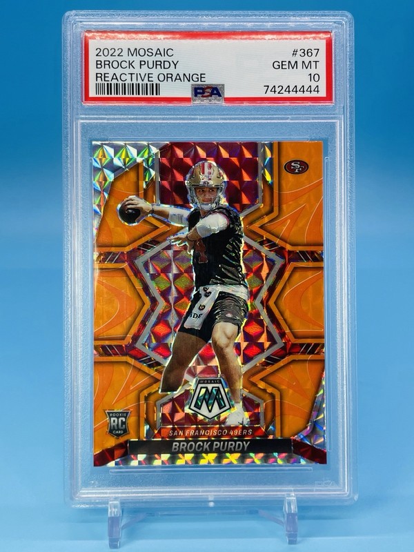 2022 Mosaic ~ BROCK PURDY ~ Reactive Orange RC Prizm 💥 PSA 10 GEM MINT 🔥