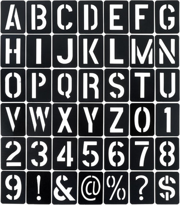 2 Inch Letter Stencils and Numbers, 42 Pcs Reusable Plastic Alphabet Spray Paint