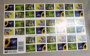 4 BOOKLETS US Postage   - 80 Garden Delights FOREVER STAMPS Value $62.40