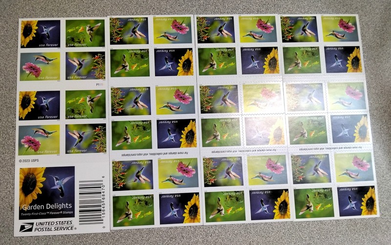 4 BOOKLETS US Postage   - 80 Garden Delights FOREVER STAMPS Value $62.40
