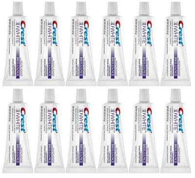 Crest 3D White Brilliance Toothpaste Peppermint Travel Size 0.85 Oz Pack of 12