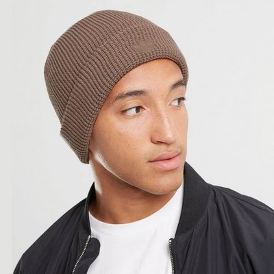 Adidas Hommes Mütze Rifta Beanie Woolie Hiver Mütze Ski Chaud Originals Brun - Photo 1/4