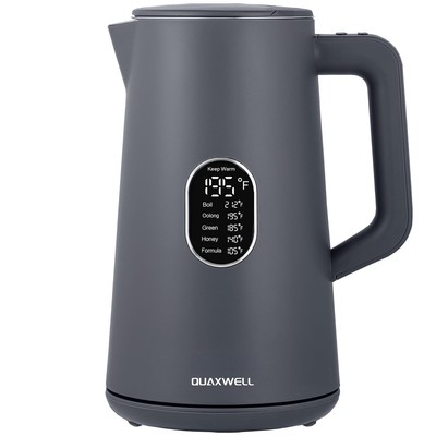 1.5L Electric Kettle Stainless Steel, Double Wall Cool Touch Teapot, Fast Boi...