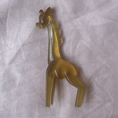 Vintage Nosco Don Manning Rare Yellow Lucite Giraffe Art Deco Figurine MCM Decor