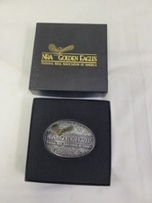 NRA National Rifle Association Golden Eagles Patriotic Commemorative Belt Buckle