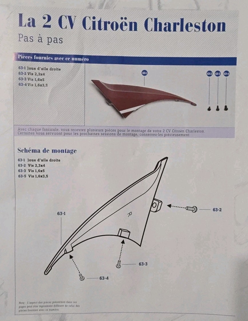 Maquette Citroen 2CV Charleston 1/8 Altaya N°63 en métal injecté