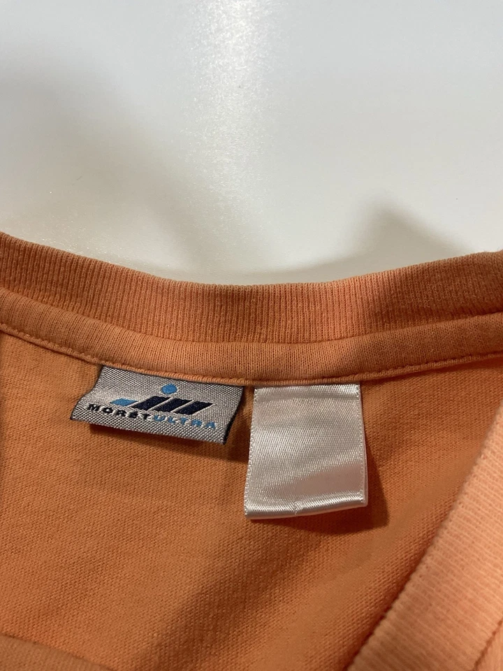 Винтажный Moret Ultra теннис Майка Sz M мандарин пляж Summer Y2K - Изображение 4 из 4