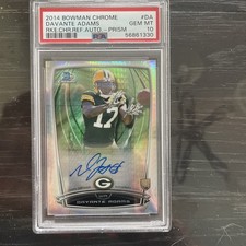 2014 Bowman Chrome Prism Refractor Rare 2/5! Davante Adams Rookie Auto PSA 10