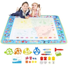 Large Water Doodle Mat 40 x 32 in Kids Aqua Coloring Mats / Mess-Free Drawing