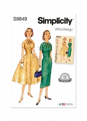 SIMPLICITY SCHNITTMUSTER 9849 Misses Damen Kleid Vintage 50er Gr. 6-14
