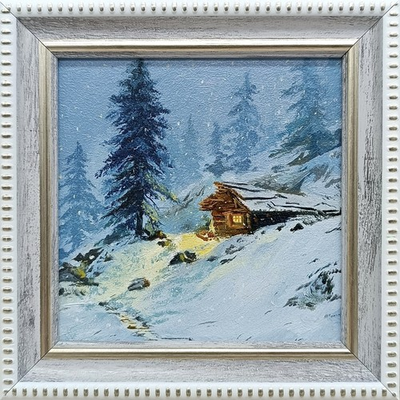 #ad #ad original oil painting framed landscape art rural landscape winter landscape 4x4 $35.00