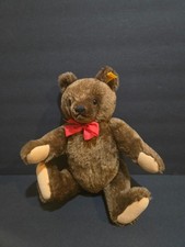 RARE GENUINE STEIFF 5 JOINTED TEDDY BEAR W/ EAR TAG BOWTIE RIBBON