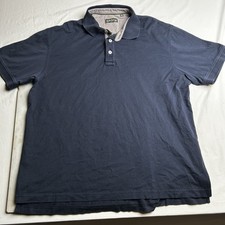 Orvis Men's Navy Blue Short Sleeve Polo Shirt XL Cotton