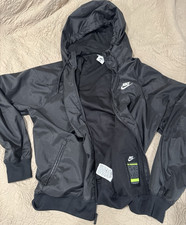 Nike Windrunner Mens Black Hooded Zip Windbre...