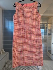 womens NWT RSVP TALBOTS tweed dress size 10 pink  blue yellow & white blend 