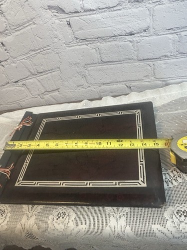 JAPANESE MID CENTURY PHOTO ALBUM RED & BLACK LAQUER NATURE SCENE, Signs of Wear - 第 6/11 張圖片