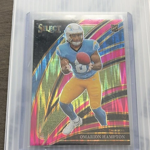 Panini 2025 Select Club Level pink shock Omarion Hampton Los Angeles Chargers