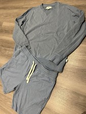 MENS M&S BLUE SHORT SET TRACKSUIT OUTFIT SIZE X LARGE TOP, LARGE SHORTS