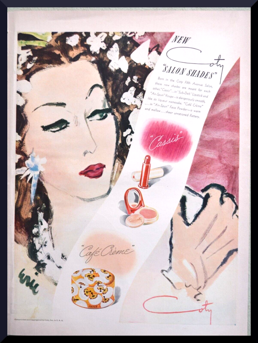 1943 COTY Perfume Fragrance Salon Shades Gift ERIC Carl Erickson 