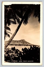 RPPC Diamond Head From Waikiki Hawaii Real Photo P624