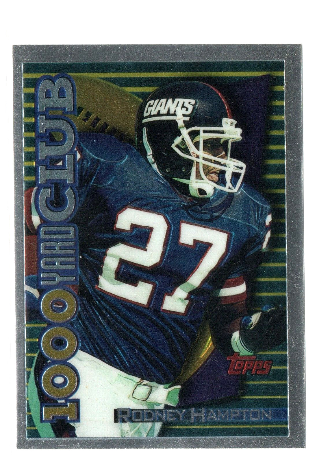 1994 Topps Finest Rodney Hampton #17 1000/3000 Yard Club Insert NY Giants NFL EX
