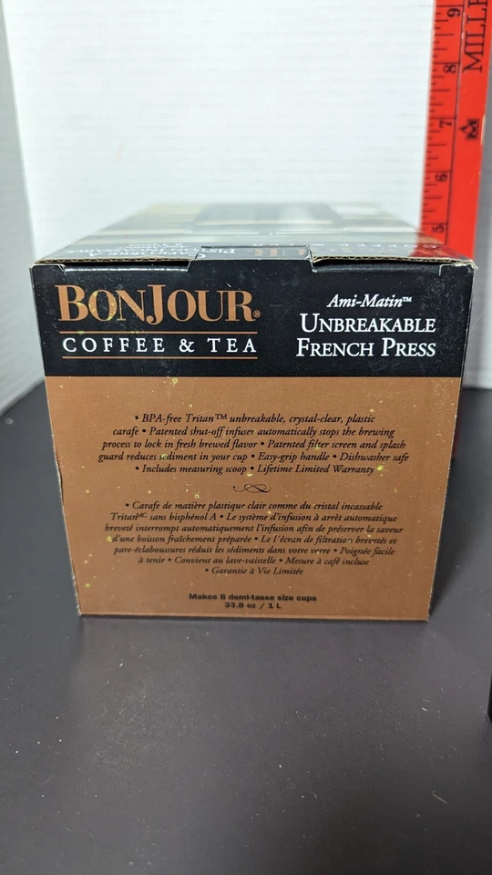 Prensa francesa BonJour café y té ami-matina 8 tazas de plástico sin BPA Foto 2 de 4