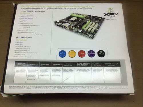 XFX Nvidia 750a SLI Nforce Motherboard AMD Socket AM2+ DDR2 1066 MHz Open Box - Picture 2 of 14