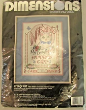 Dimensions Attack Cat Counted Cross Stitch Kit 12" x 16" Frame Size Mod 3689