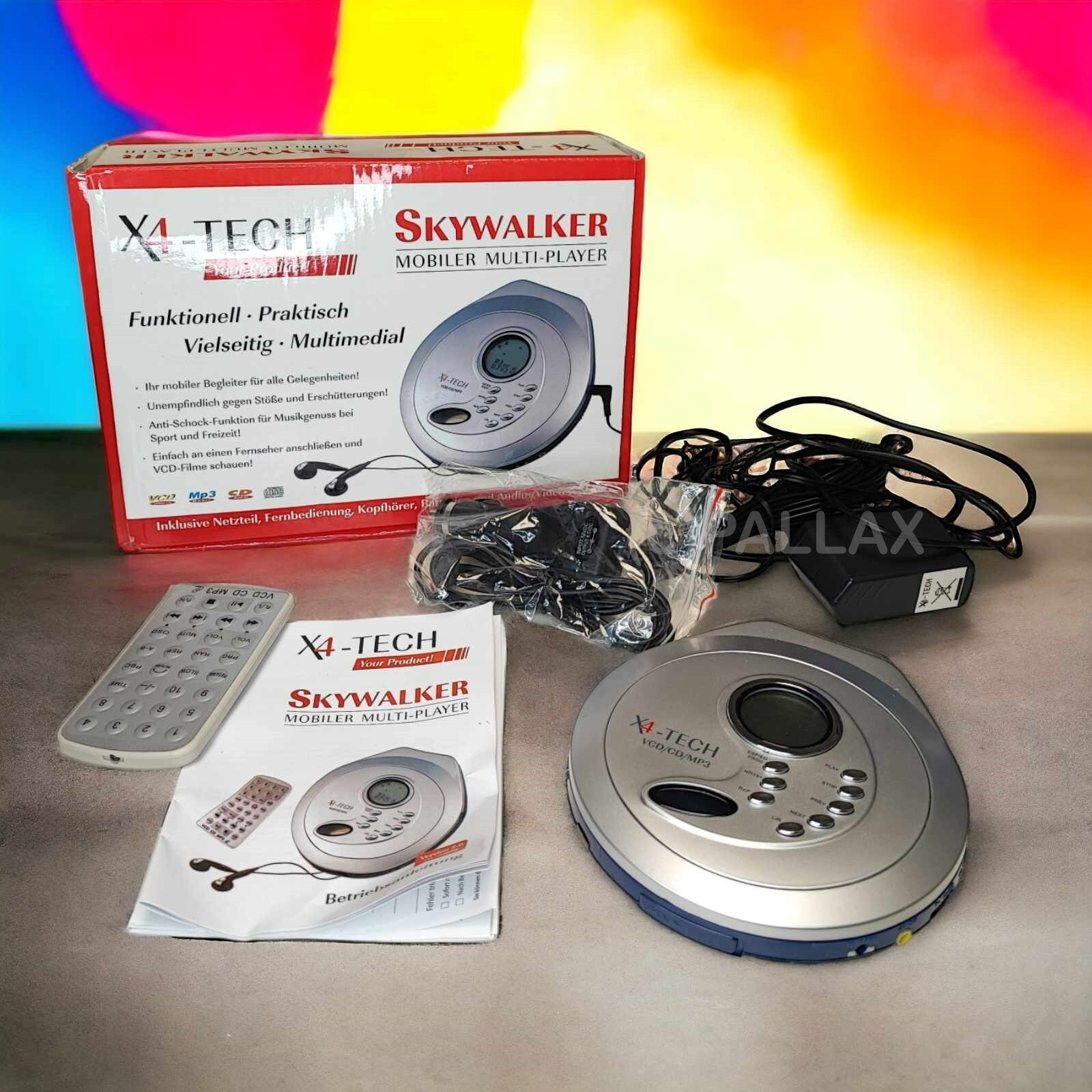 X4-TECH SKYWALKER MOBILER MULTI-PLAYER VIDEO-CD, CD, MP3 + KOPFHÖRER 2001