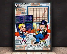 Alec Monopoly Stock Charts Art Print | Mounted Canvas | Framed Canvas | Acrylic