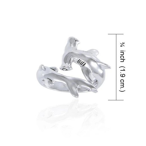 Hammerhead Shark 925 Sterling Silver Ring Fine Sea Life Beach Ocean Jewelry - Picture 2 of 6