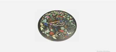 18'' black Marble Center Coffee Table Top inlay Malachite decor hotel home room